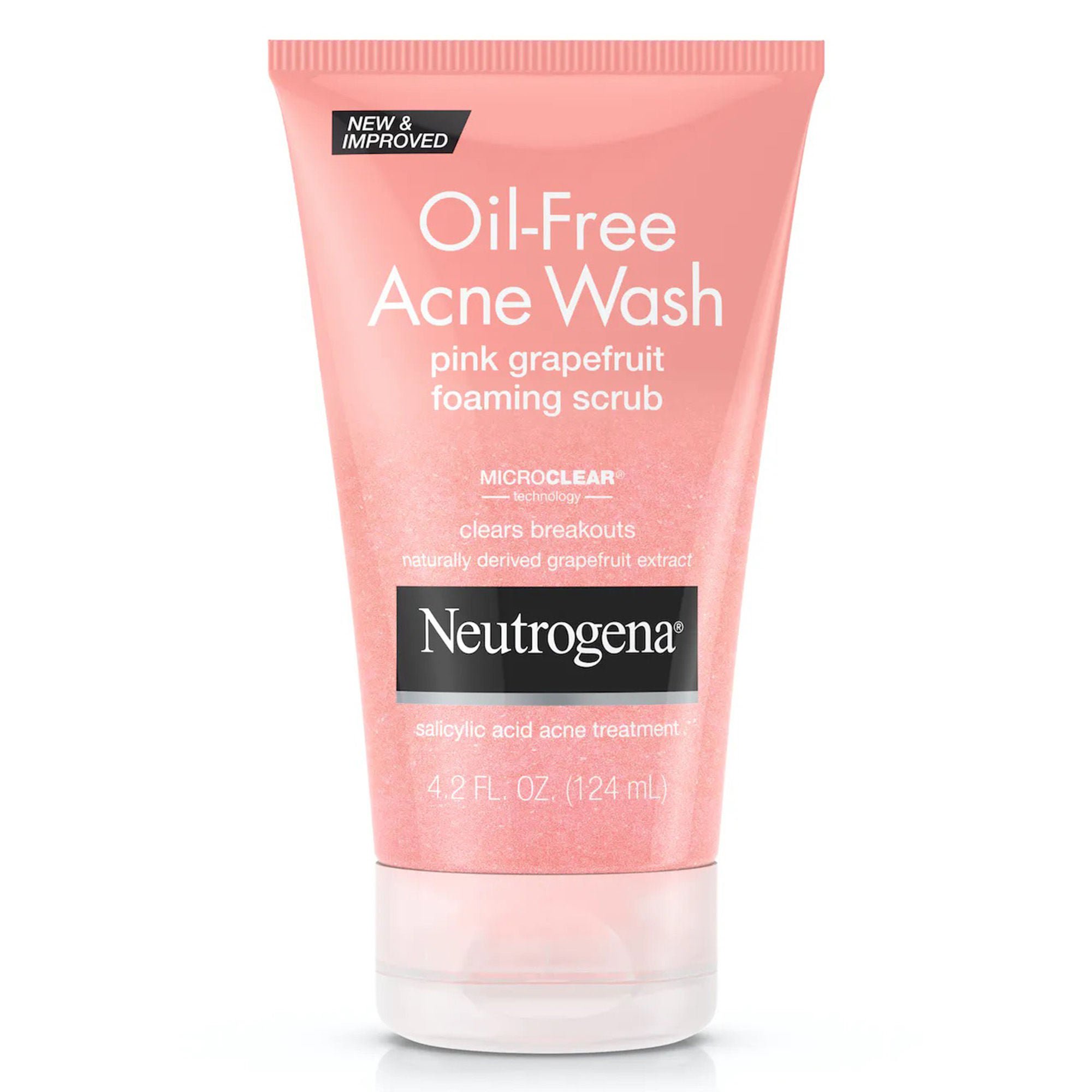 Neutrogena® Oil-Free Acne Wash Pink Grapefruit Foaming Scrub, 4.2-ounce Tube