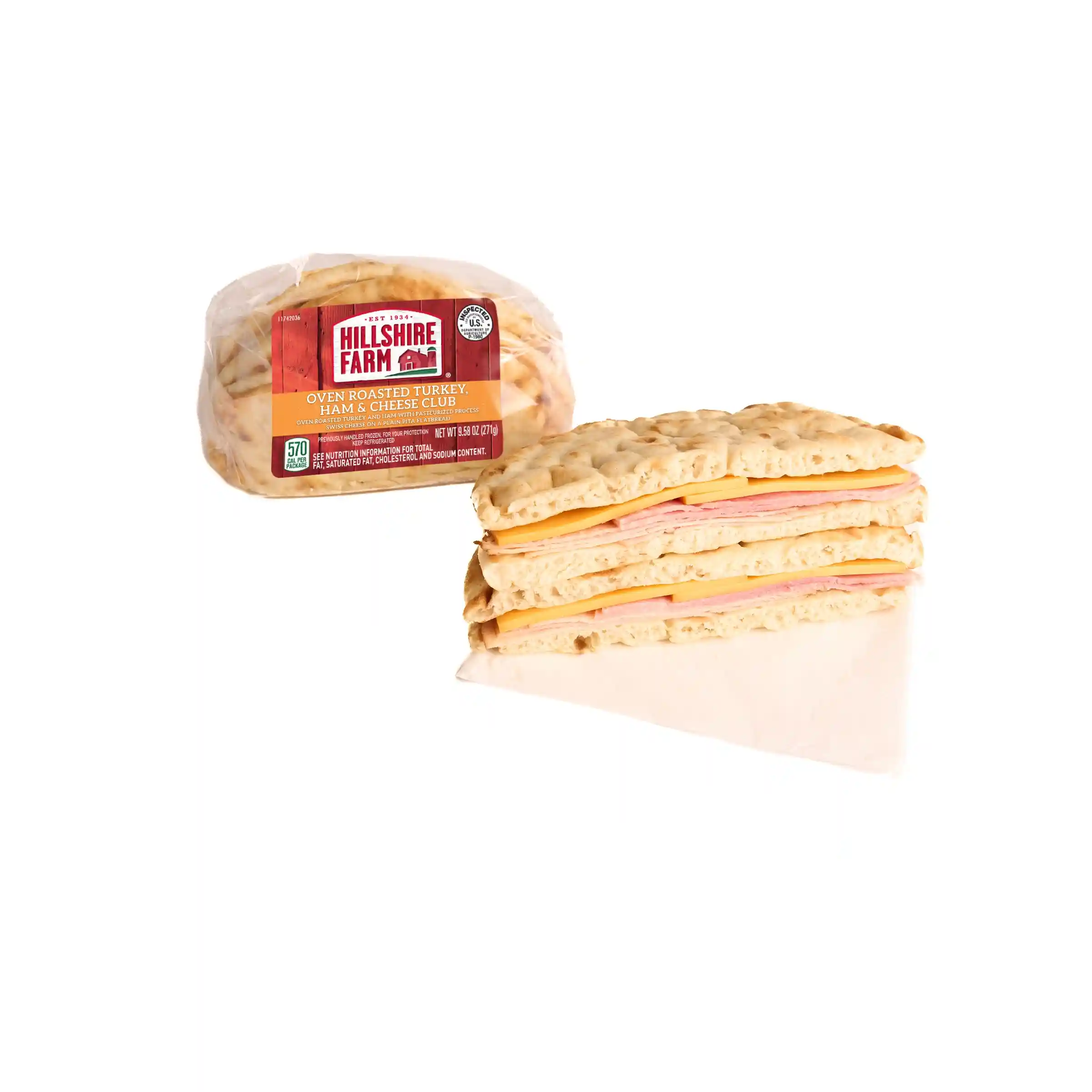 Hillshire Farm® Turkey Ham & Cheese Club Flatbread Sandwich_image_2
