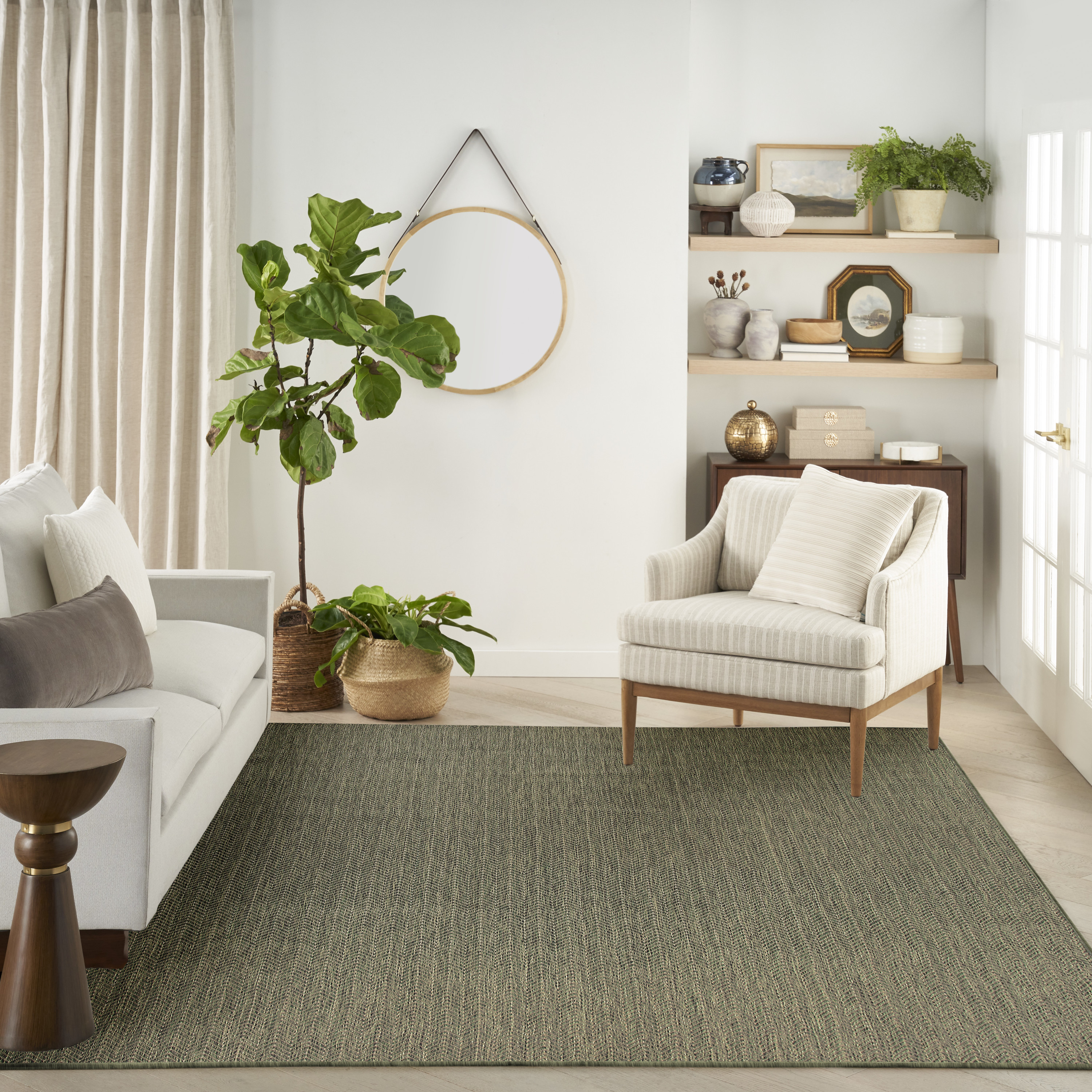 Nourison Horizon Indoor/Outdoor 10' x 14' Green Modern Rug