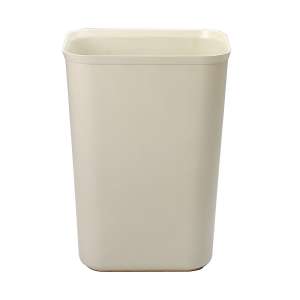 Rubbermaid Commercial, Fire Resistant, 10 gal, Resin, Beige, Rectangle, Receptacle