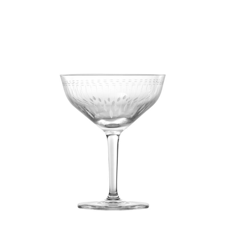 Basic Bar Martini Etched w/ Glamorous Cut 7.6oz, Set of 6
