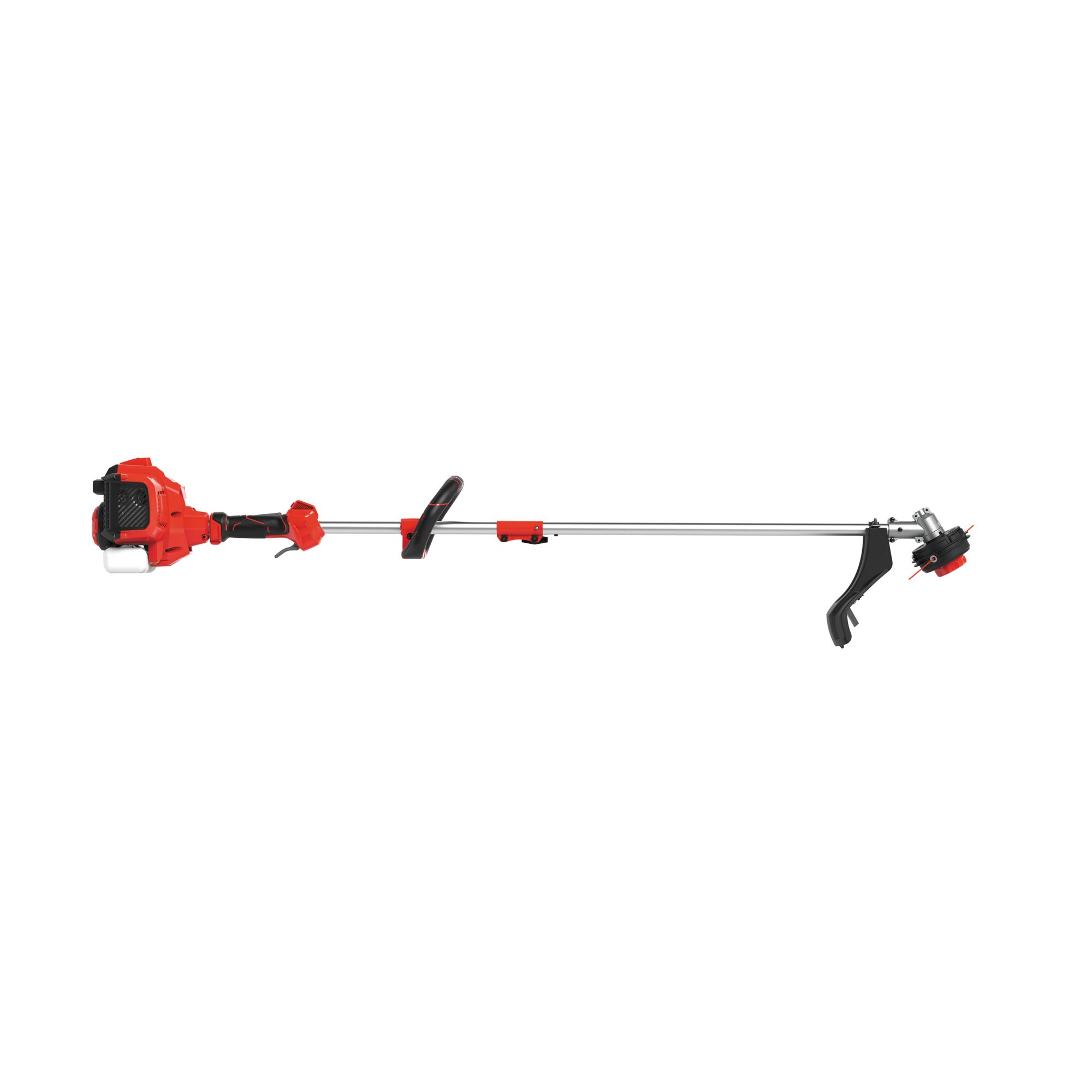 Profile of Weedwacker 27 C C 2 cycle 18 inch attachment capable straight shaft gas trimmer.