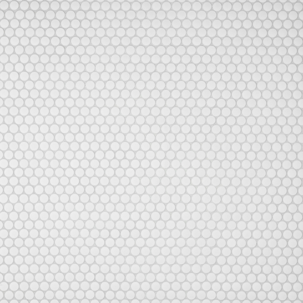 Gotham Penny Round White 9-3/4 in. x 11-1/2 in. Porcelain Mosaic Tile