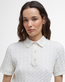 Hartland Knitted Polo Shirt Cloud