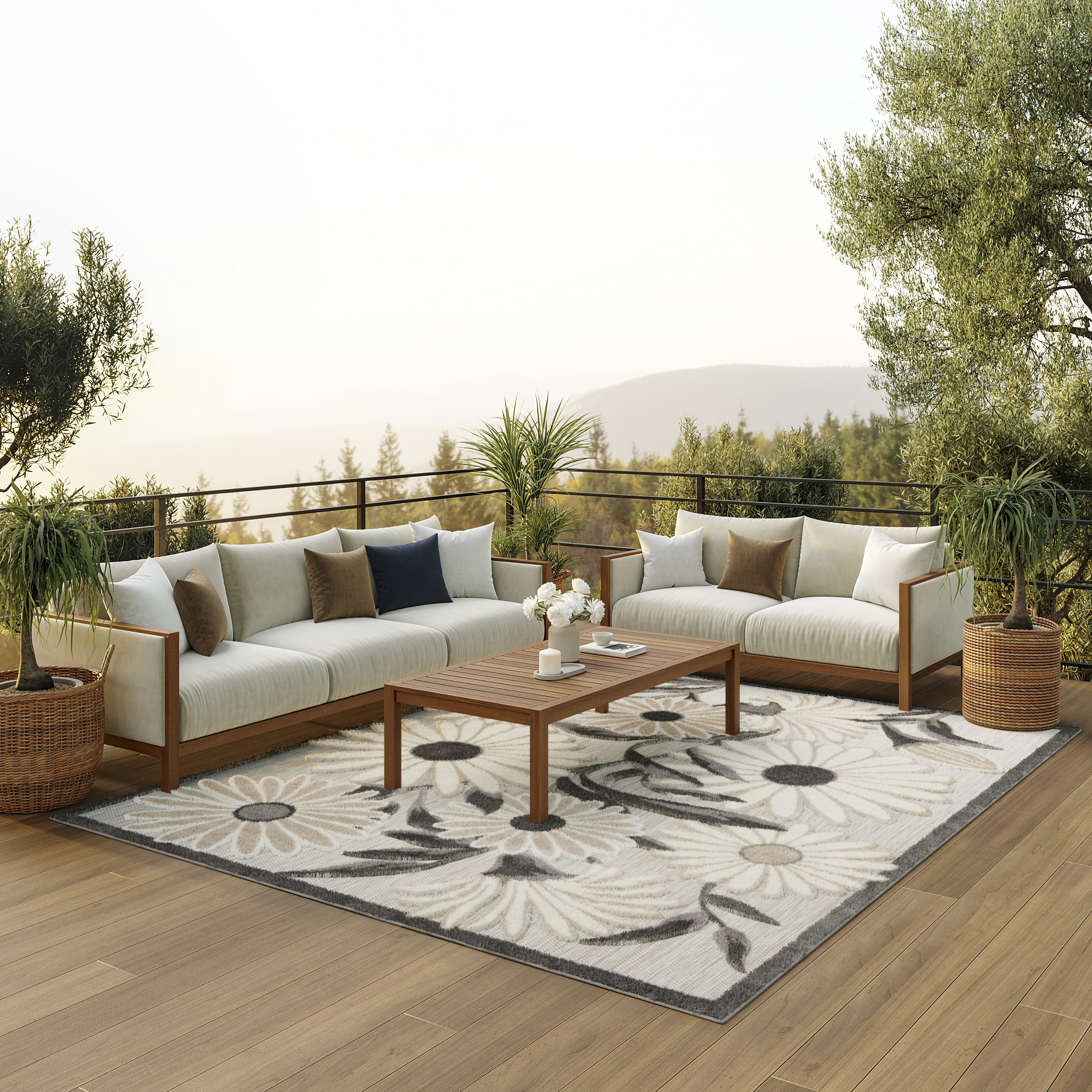 Nourison Aloha 7' x 10' Beige Contemporary Rug