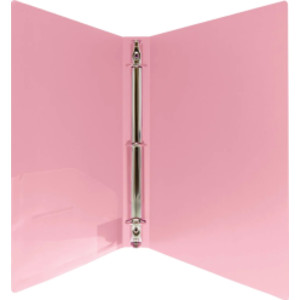 1" Poly 3-Ring Binder with Pocket, Assorted Pastel Colors, 1 Count
