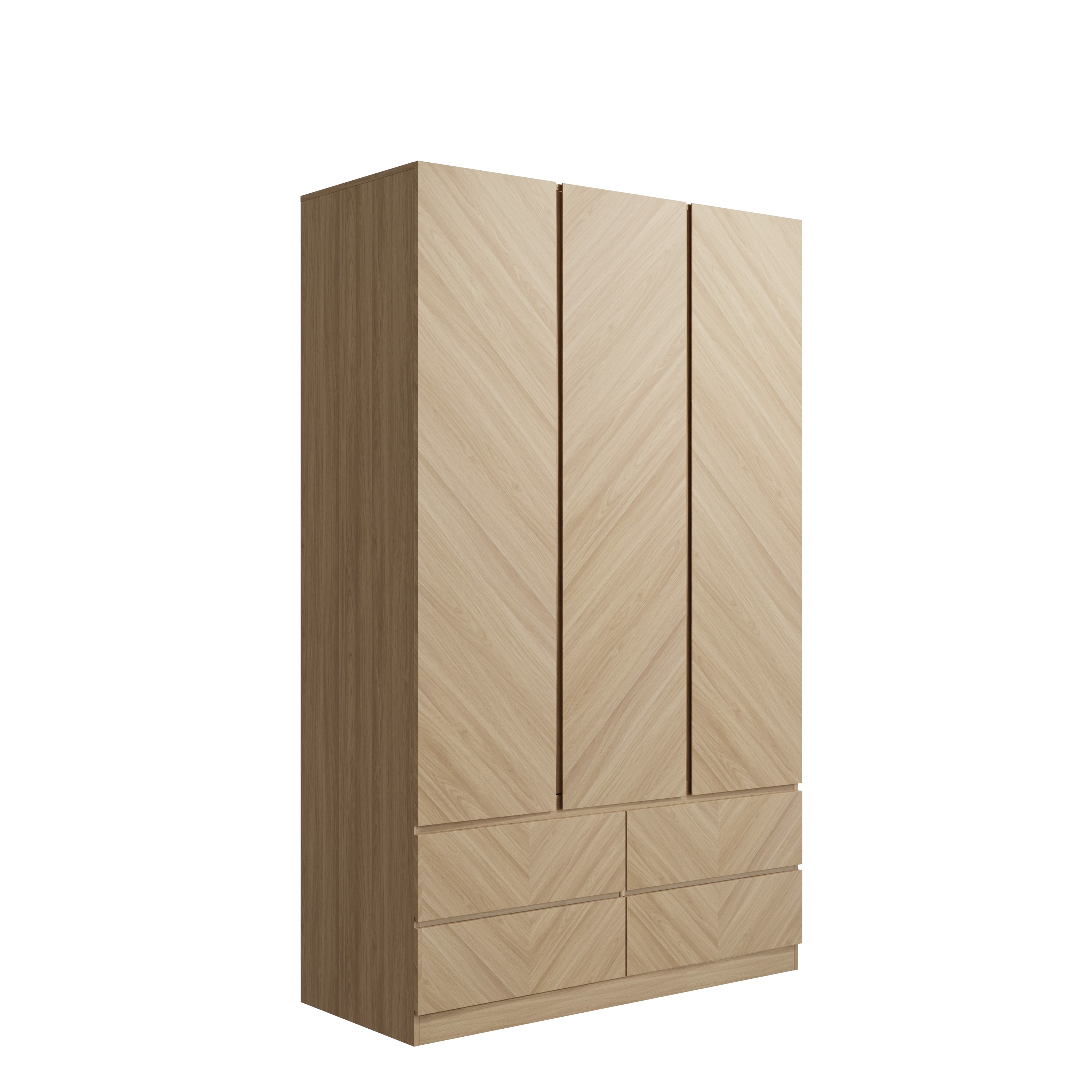 Catania 3 Door 4 Drawer Wardrobe Euro Oak - Picture 4 of 7