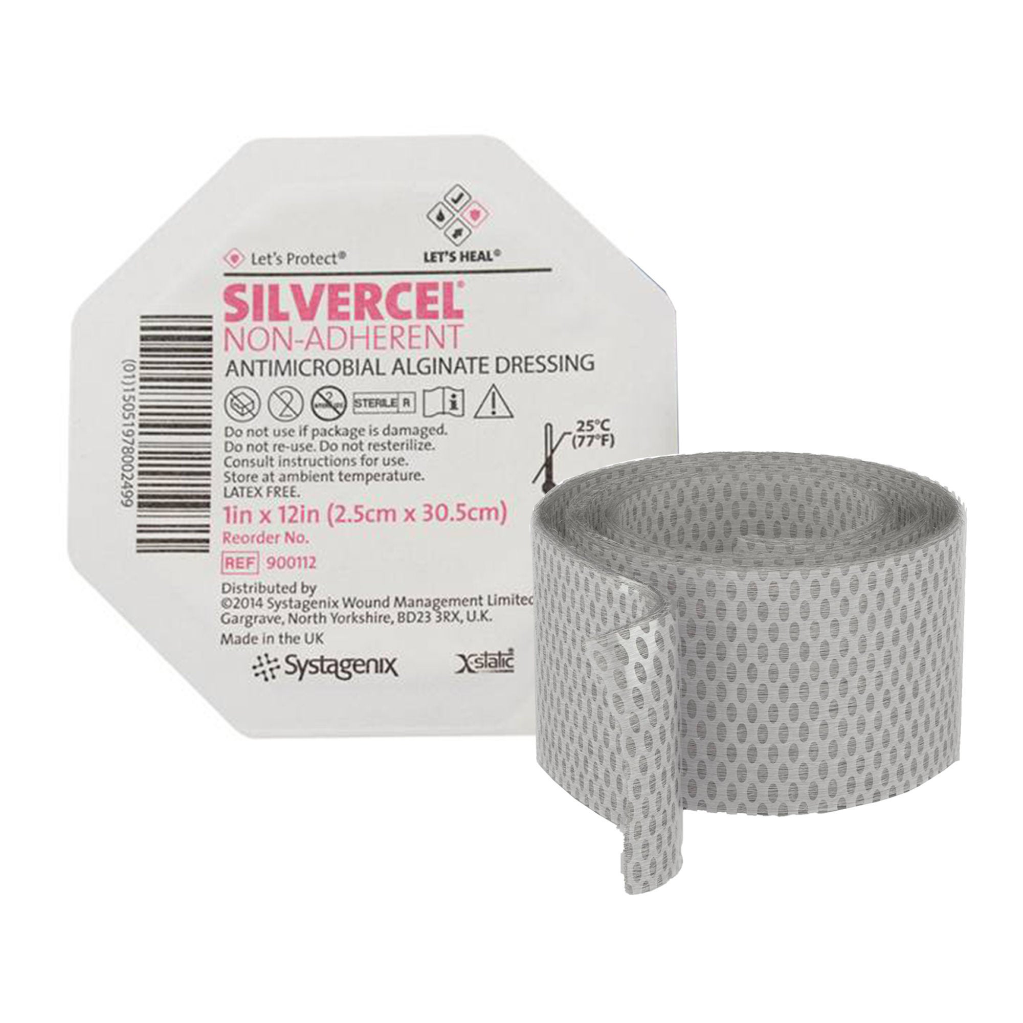 3M™ Silvercel™ Non-Adherent Silver Alginate Dressing, 1 x 12 Inch