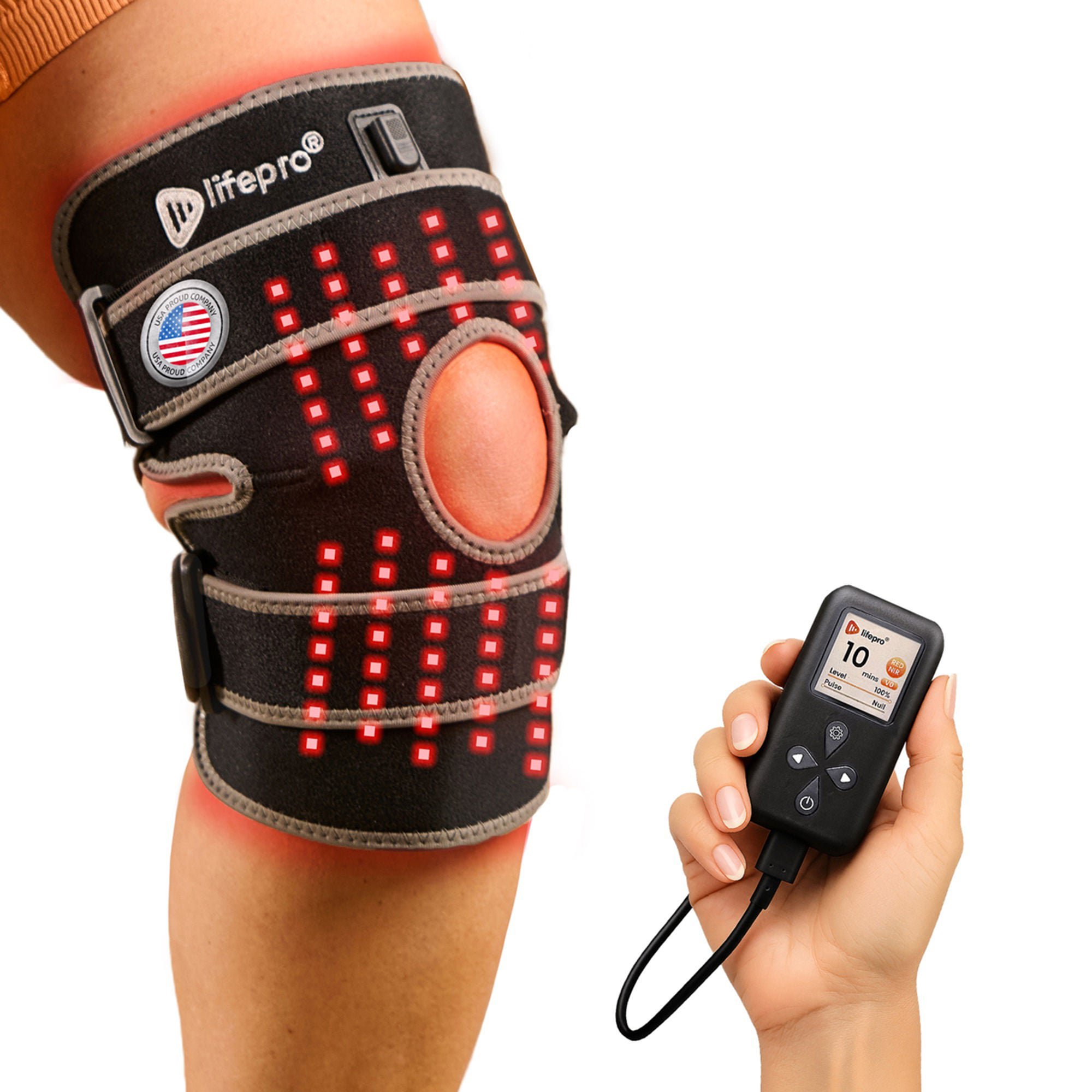 Lifepro Fitness LLC THERAPY, LIGHT BIORECOVER KNEEBRACE GRY