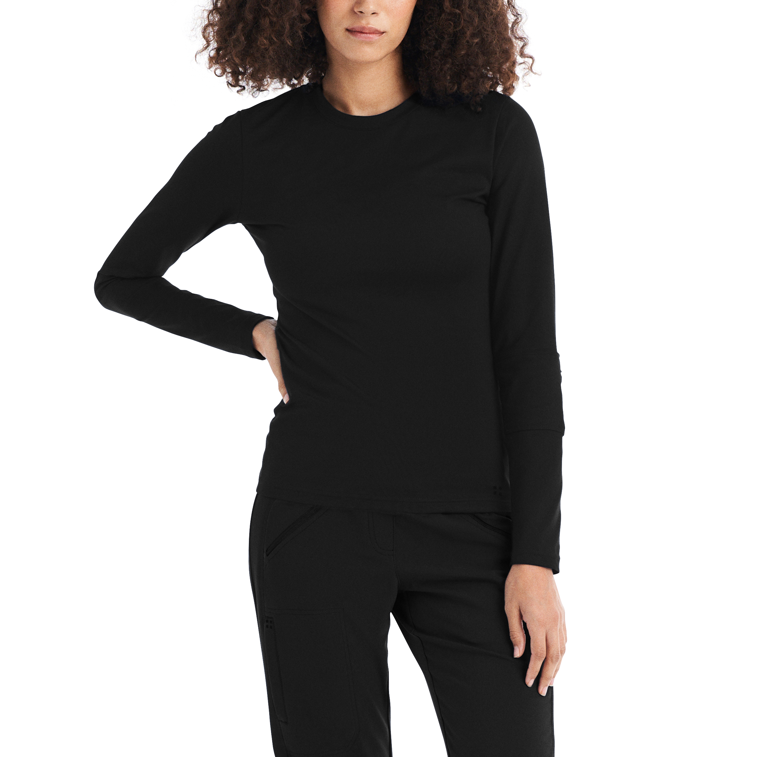 White Cross CRFT Women&#8216;s 1-Pocket Long-Sleeve Tee-White Cross