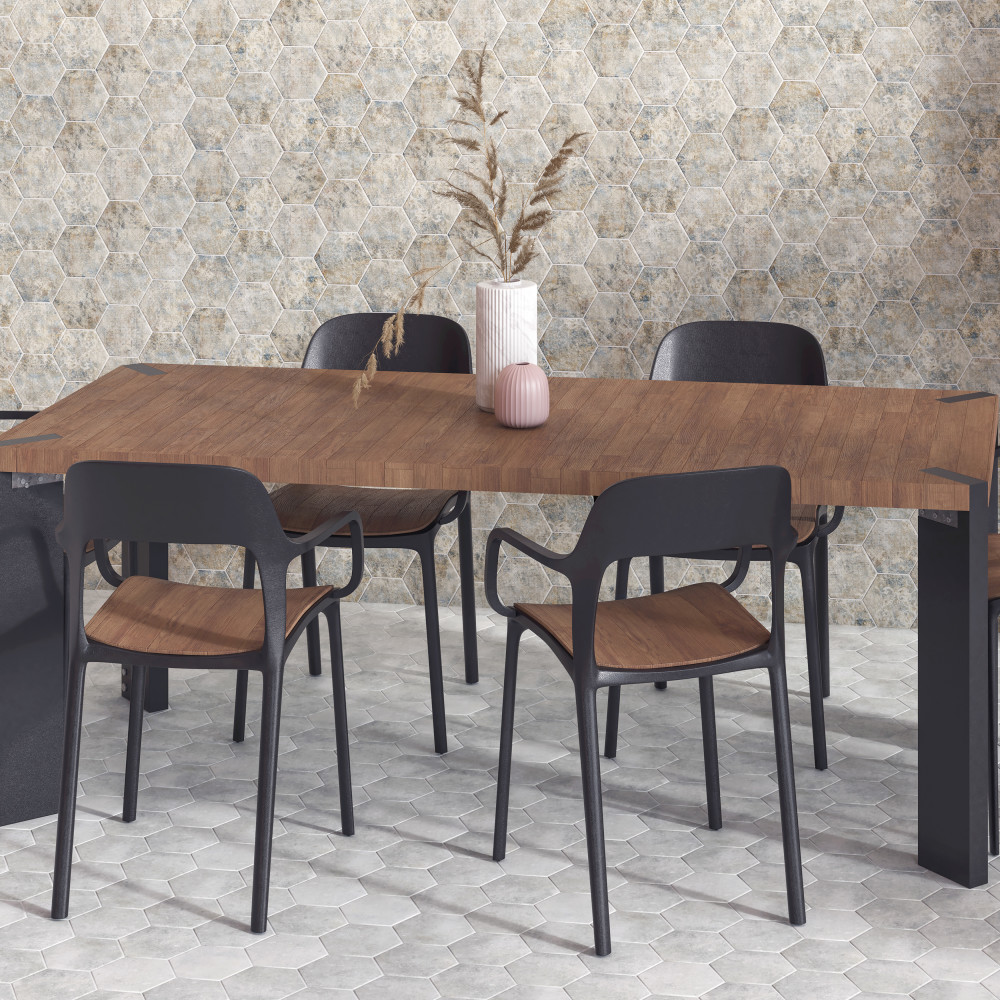 Tivoli Hex Tapestry 5-1/2 in. x 6-1/4 in. Porcelain Floor and Wall Tile