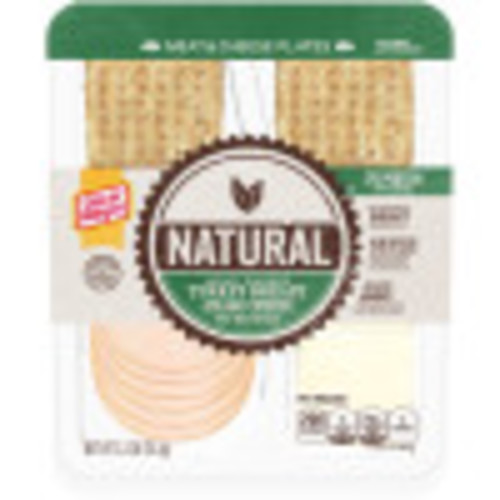 Natural Honey Smoked Turkey Breast, Asiago Cheese & Whole Wheat Crackers 3.3 oz Tray