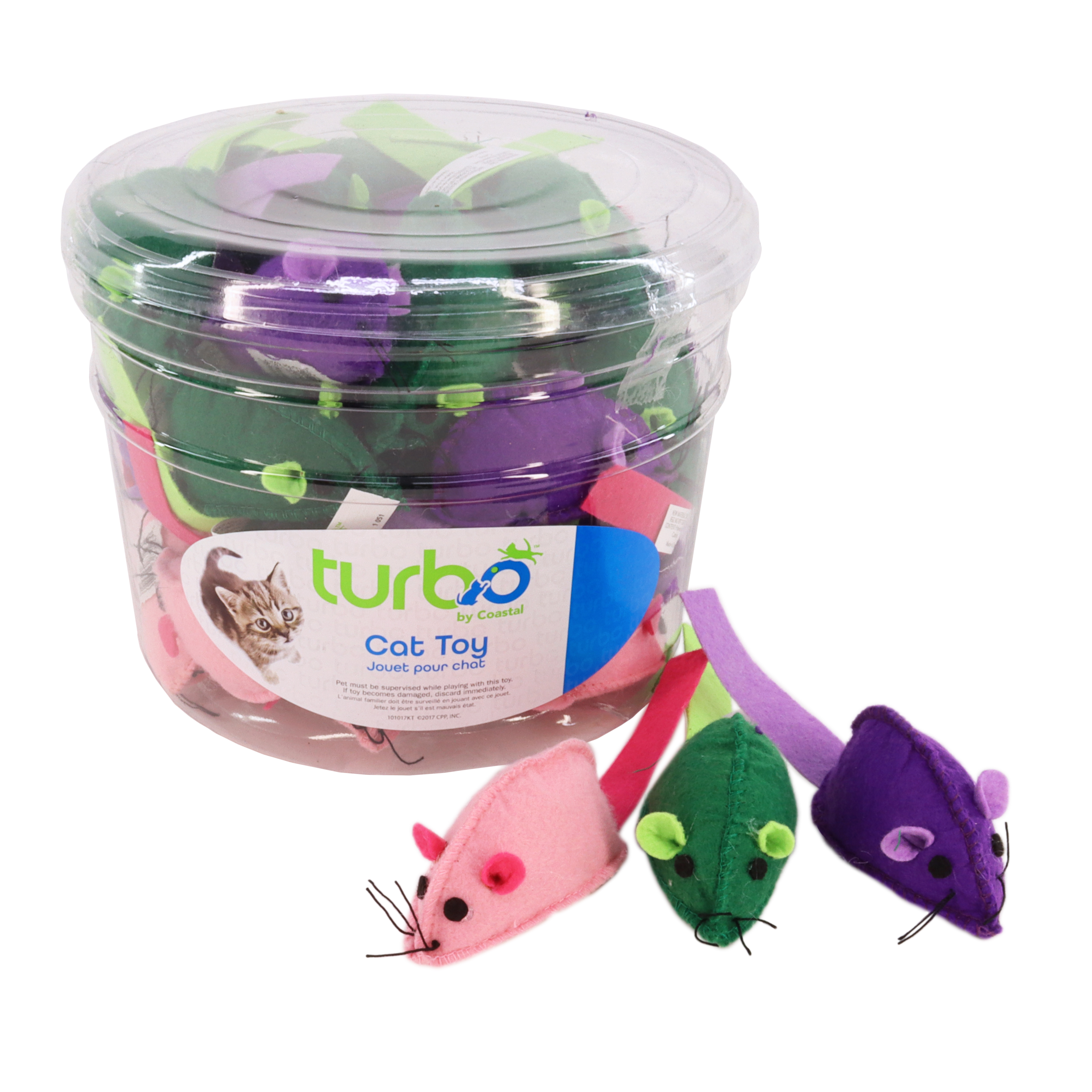 Turbo® Felt Mice Bulk Cat Toy Bin