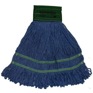 Hillyard, Disinfectant Synthetic Looped-End Wet Mop Head with 9" Headband, Medium, Blue