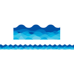 Waves Of Blue Wavy EZ Border, 48 Feet