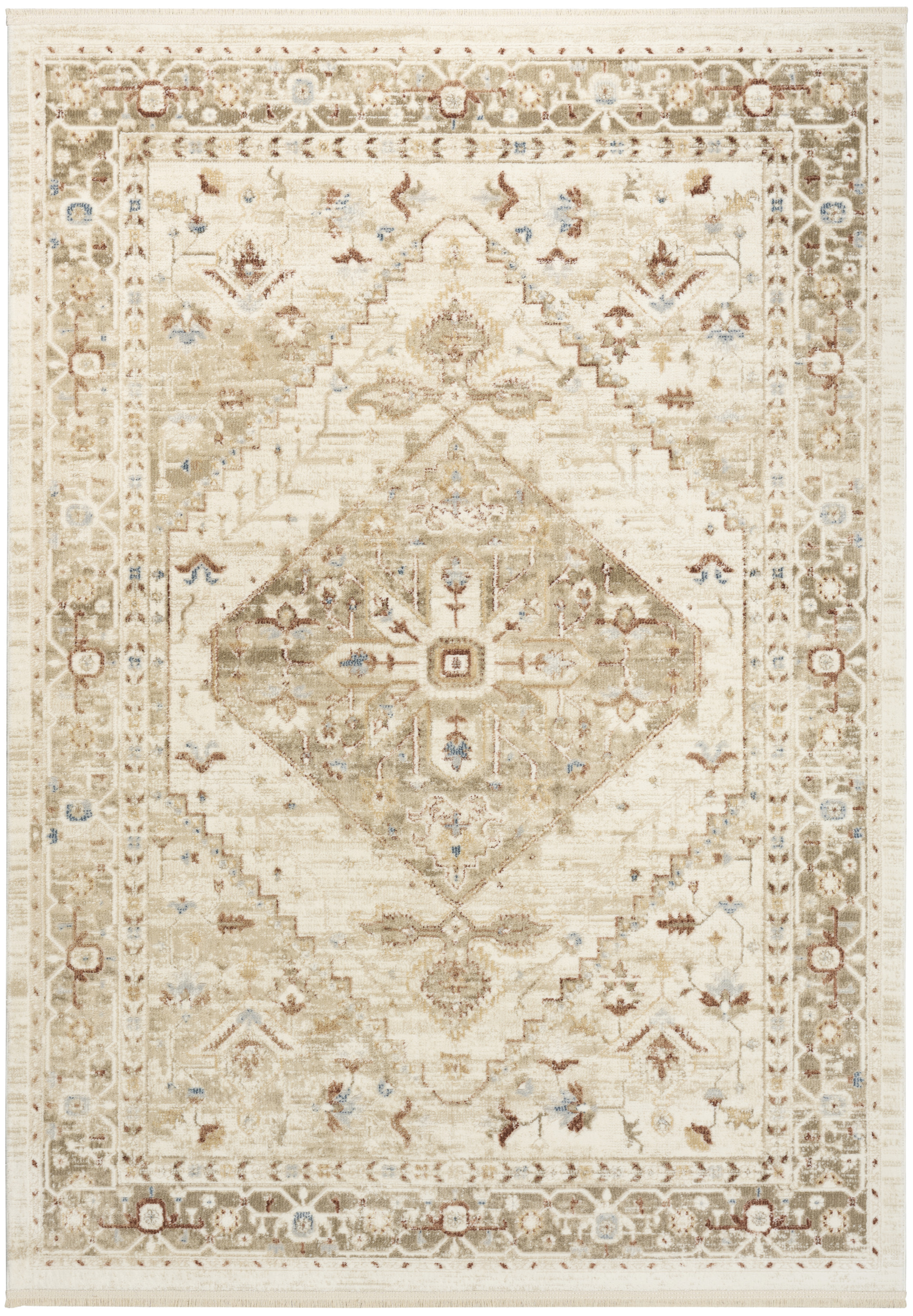 Nourison Pardis 4' x 6' Ivory Taupe Vintage Indoor Rug