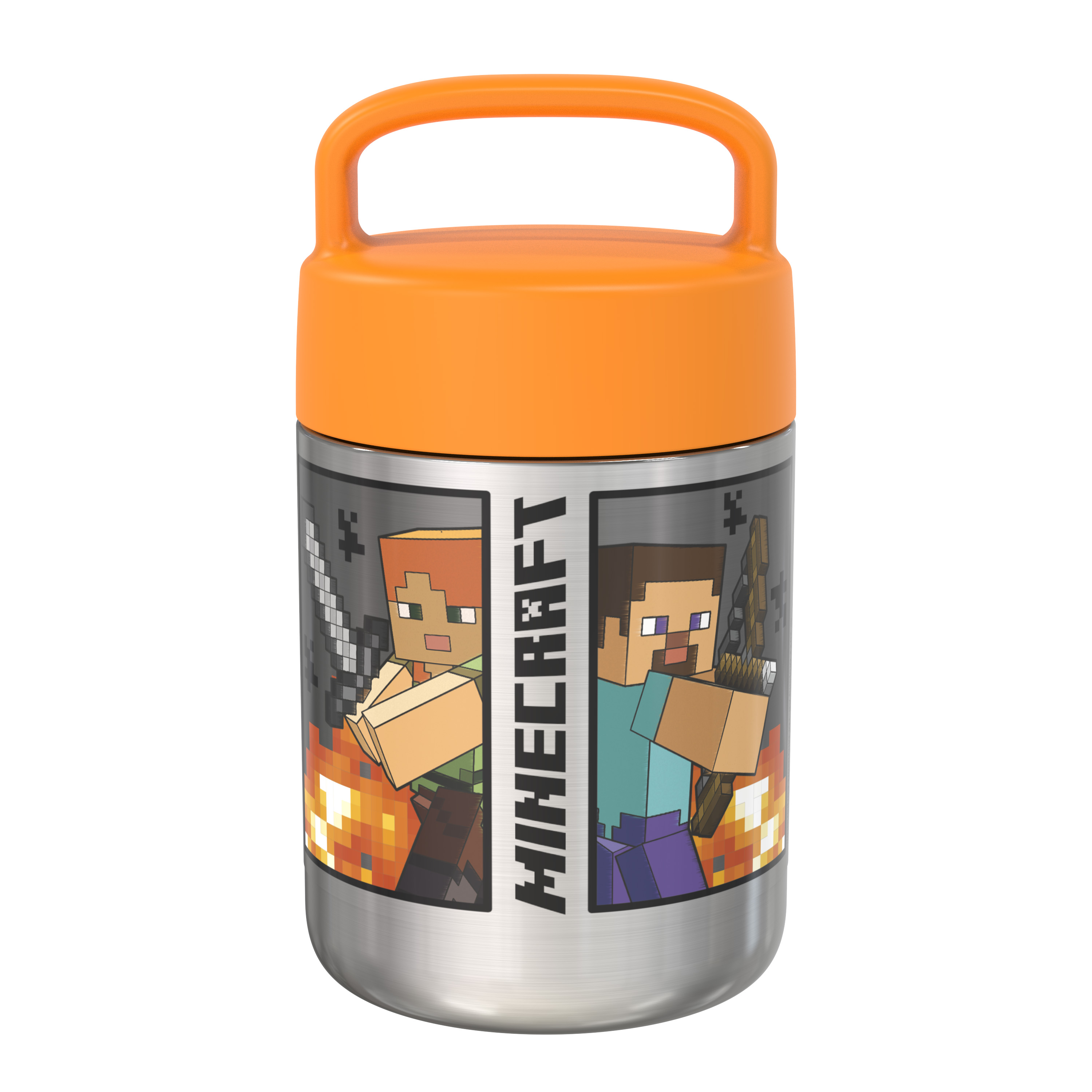 Minecraft Reusable Vacuum Insulated Stainless Steel Food Container, Steve and Alex slideshow image 1