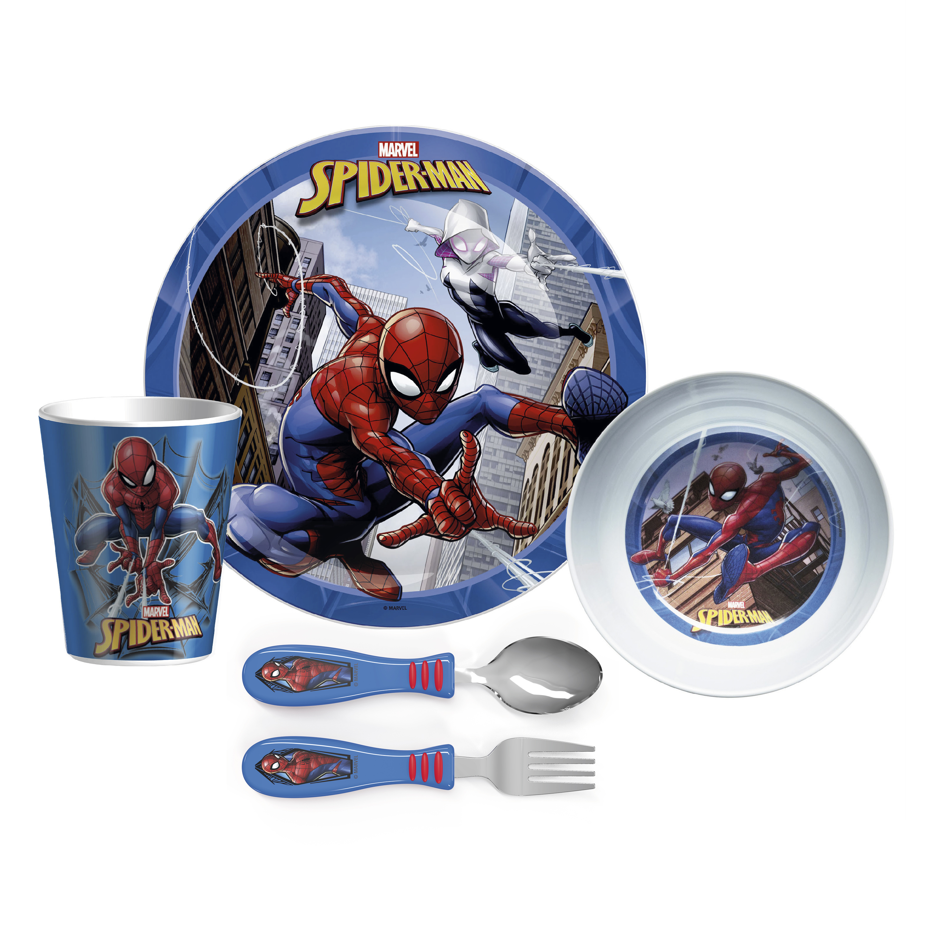 Marvel Comics Dinnerware Set, Spider-Man, 5-piece set slideshow image 1 Marvel Comics Dinnerware Set, Spider-Man, 5-piece set slideshow image 1