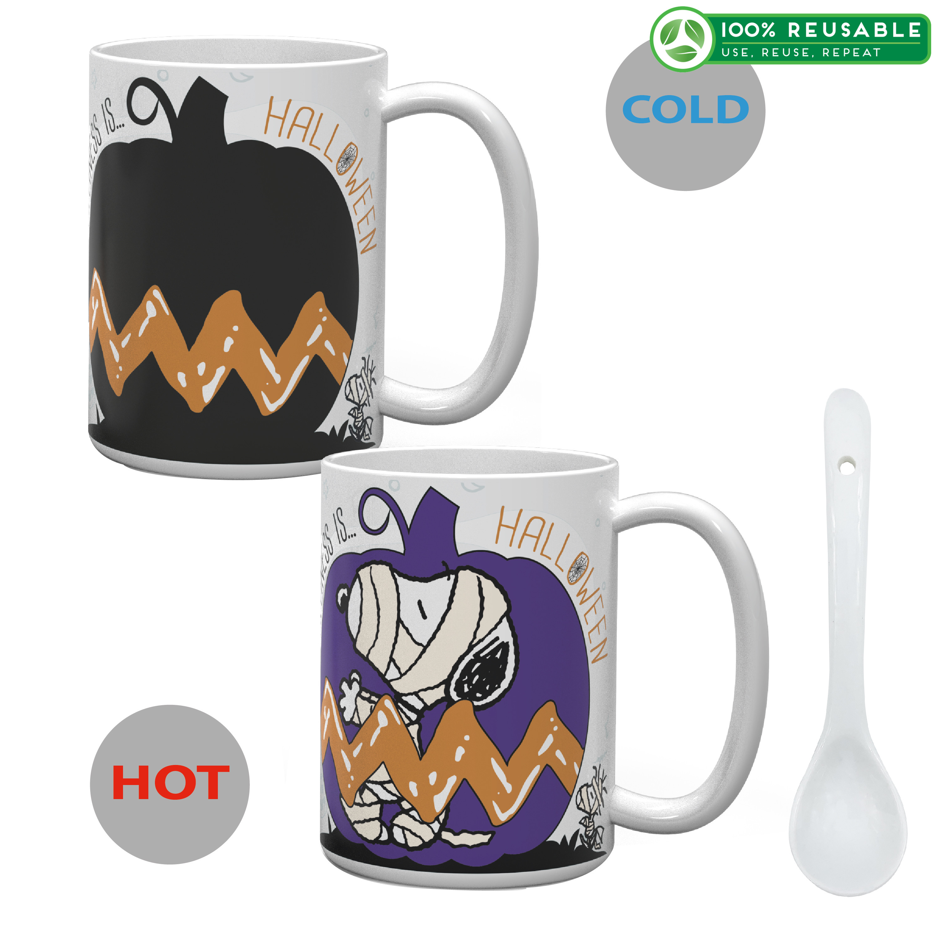 Peanuts 15 ounce Coffee Mug and Spoon, The Great Pumpkin slideshow image 1 Peanuts 15 ounce Coffee Mug and Spoon, The Great Pumpkin slideshow image 1