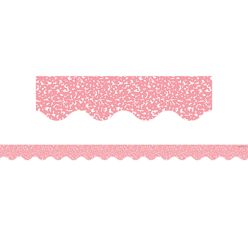 Composition Pink Scalloped Border Trim, 35 Feet