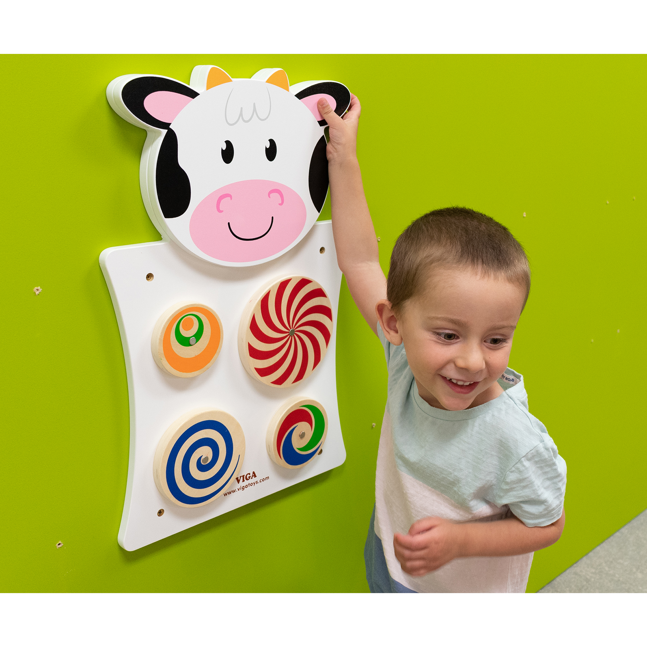 Learning Advantage Cow Activity Wall Panel - 18m+ - Toddler Activity Center image number null