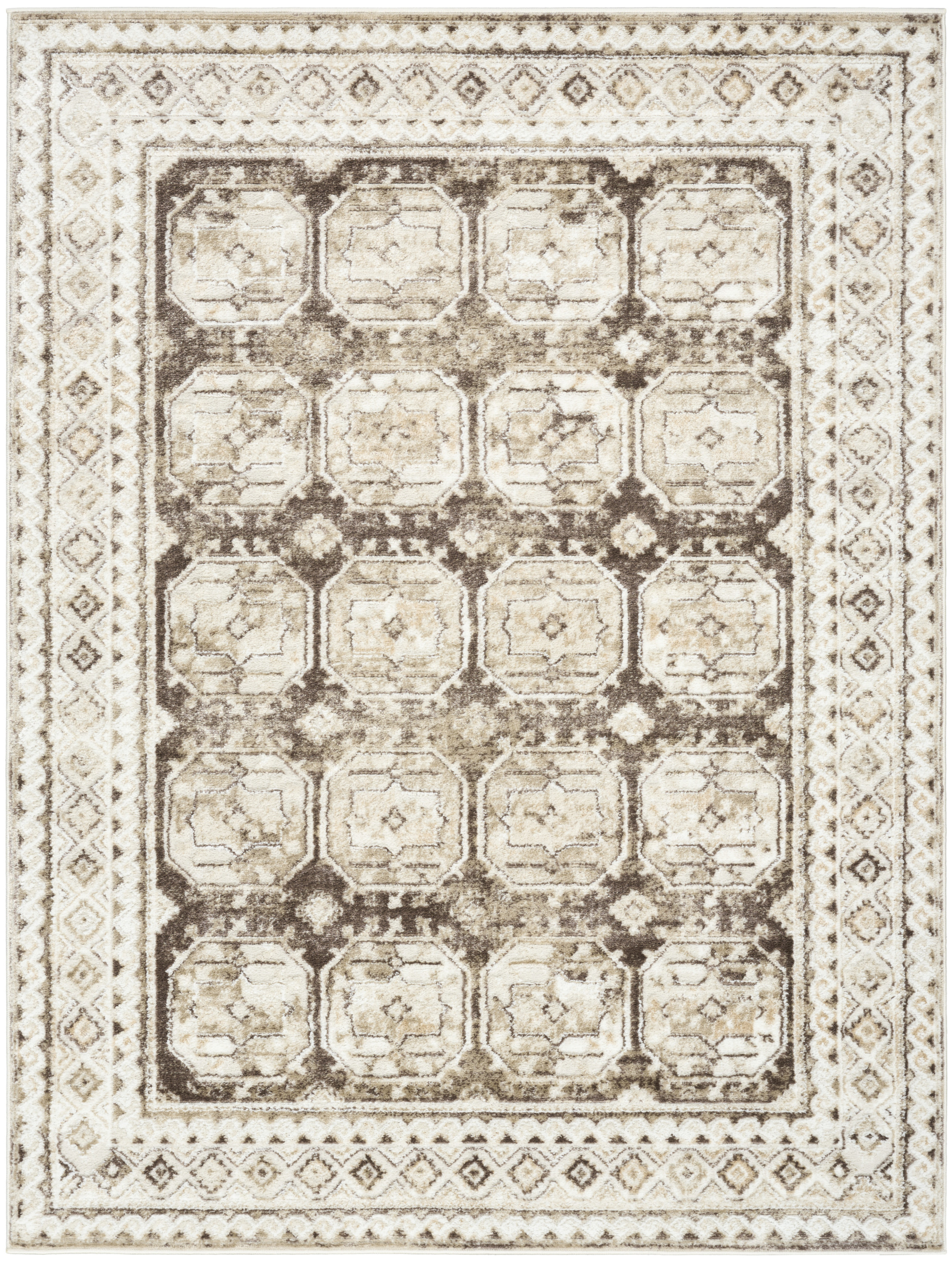 Nourison Dekor 5'3" x 7' Ivory Brown Vintage Indoor Rug