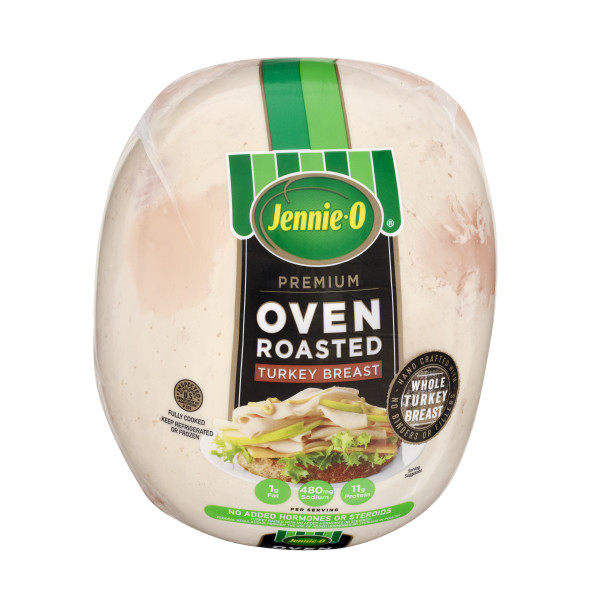 JENNIE-O(r) Premium Oven Roasted Turkey Breast, 2pc . C1CB - Front Center Inner Pack (Hi Res)