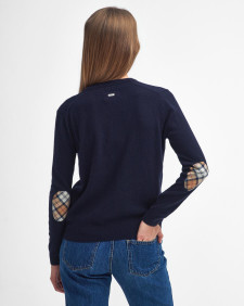 Pendle Cardigan Navy-Hessian Tartan