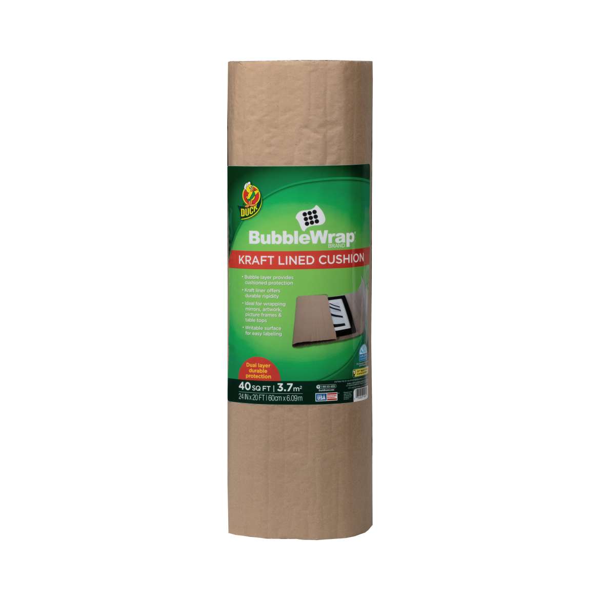 Duck® Brand Kraft Lined Bubble Wrap® Cushioning Image
