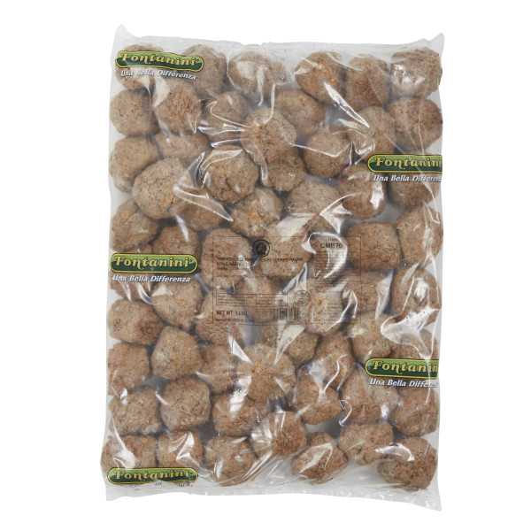 FONTANINI(r) Meatball, Cooked,  Beef, 1.5 oz, 2/5 lb . C1CB - Front Center Inner Pack (Hi Res)