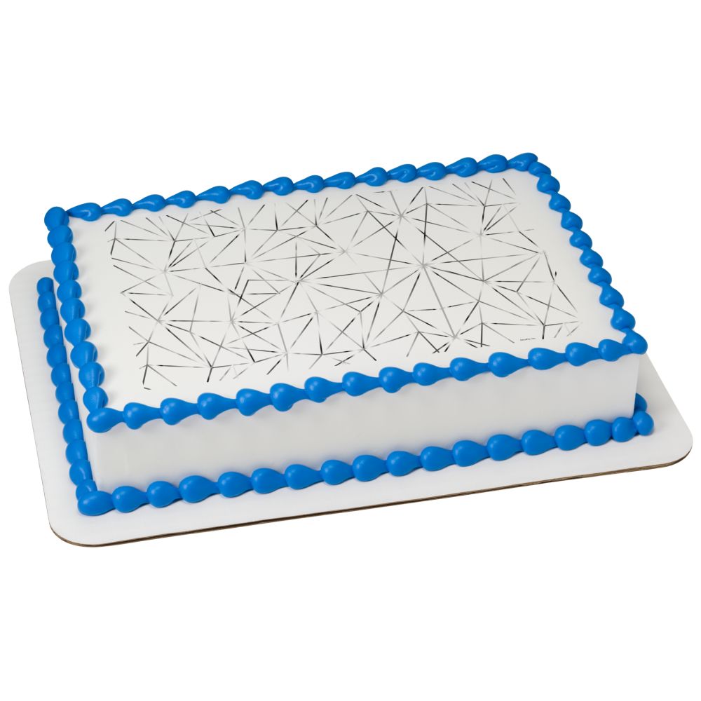 Image Cake Silver Cracked Glass