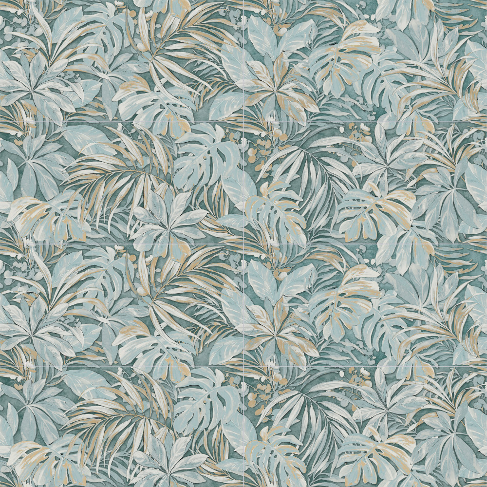 Parete Tropici Blue 23.5x47 Rectangle Porcelain Floor and Wall Digital Pattern