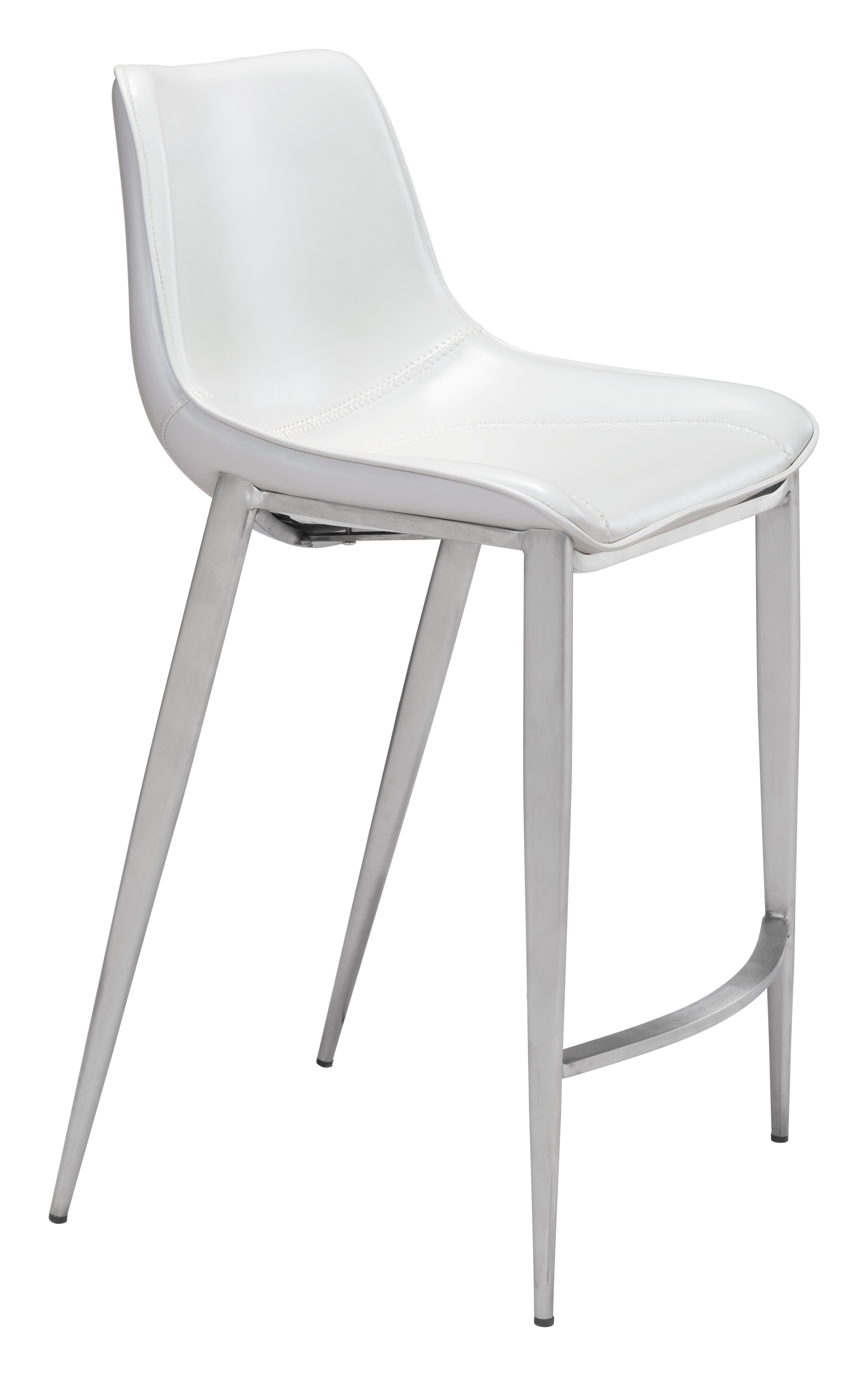 Magnus Counter Stool (Set of 2) White & Silver product image