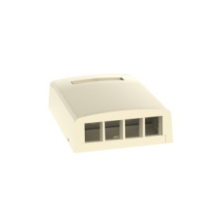 NetKey® Elongated Surface Mount Box, 4-Port, Electric Ivory