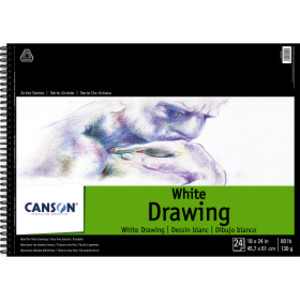 Artist Series Drawing Pad, Bright White, Side Wire Binding, 24 Sheet, 18x24 inch, 1 Count