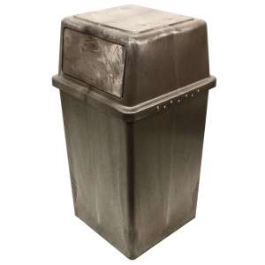 Impact, Vanguard™, 45 gal, Resin, Brown, Square, Receptacle