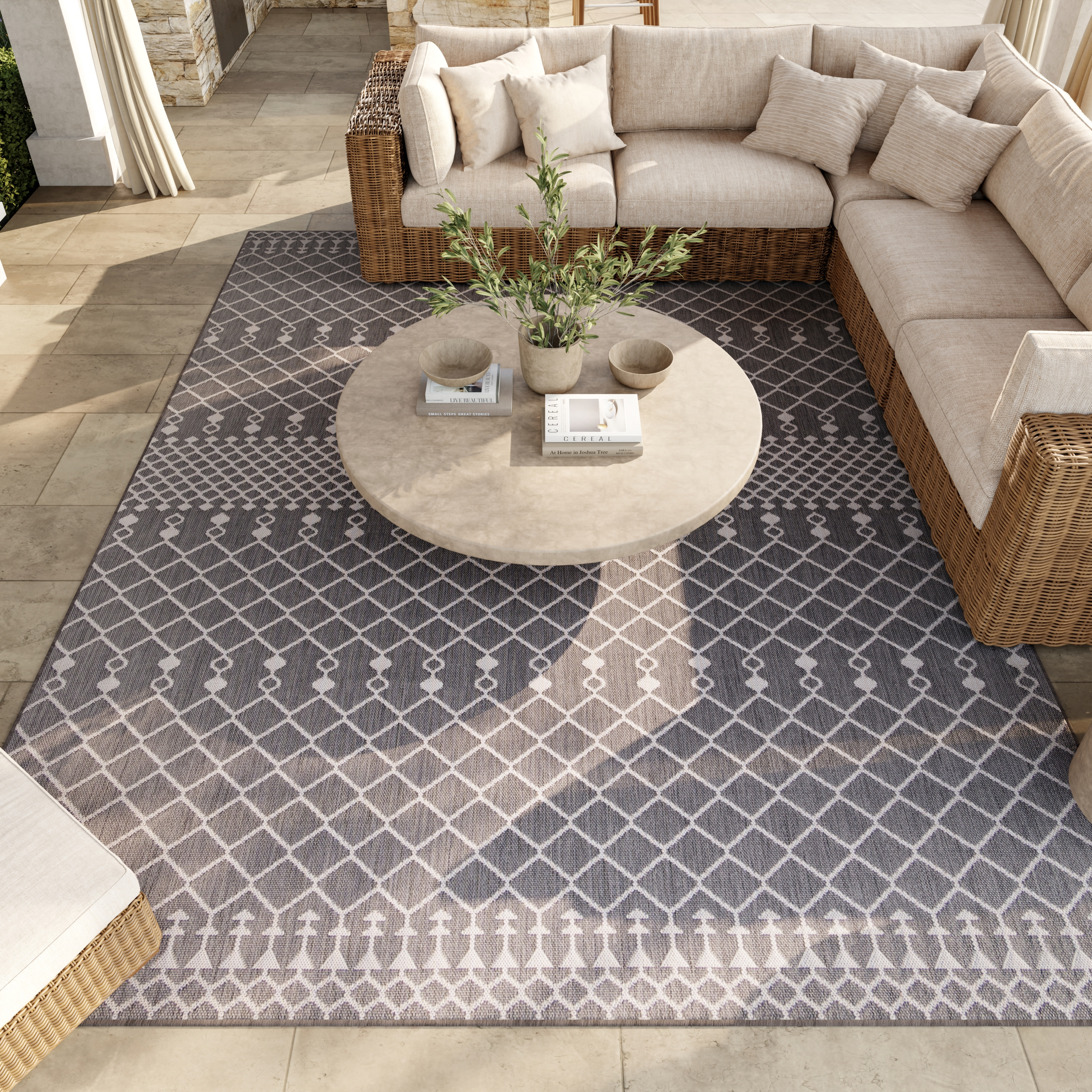 Nourison Positano 7' x 10' Charcoal Modern Rug