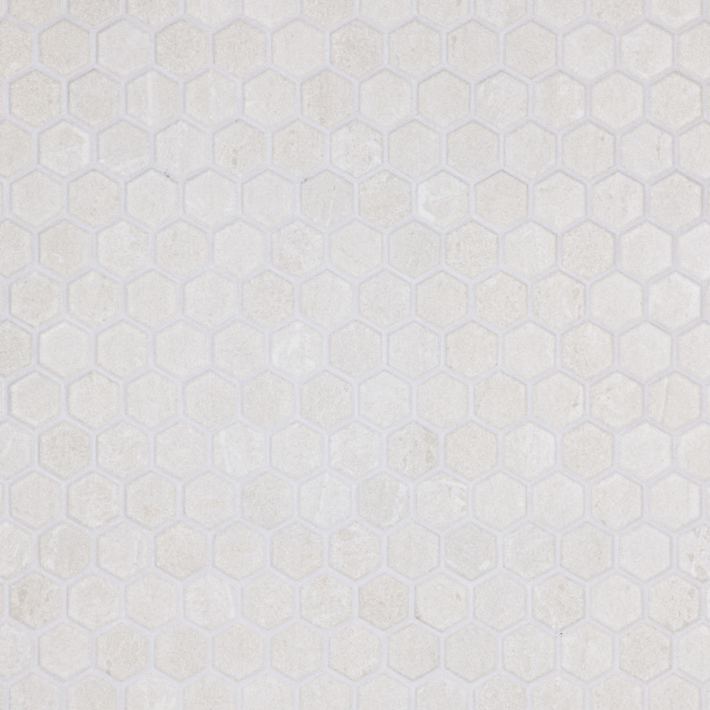 Liverpool Hex White 10x11.38 Hexagon Ceramic Floor and Wall Digital Pattern