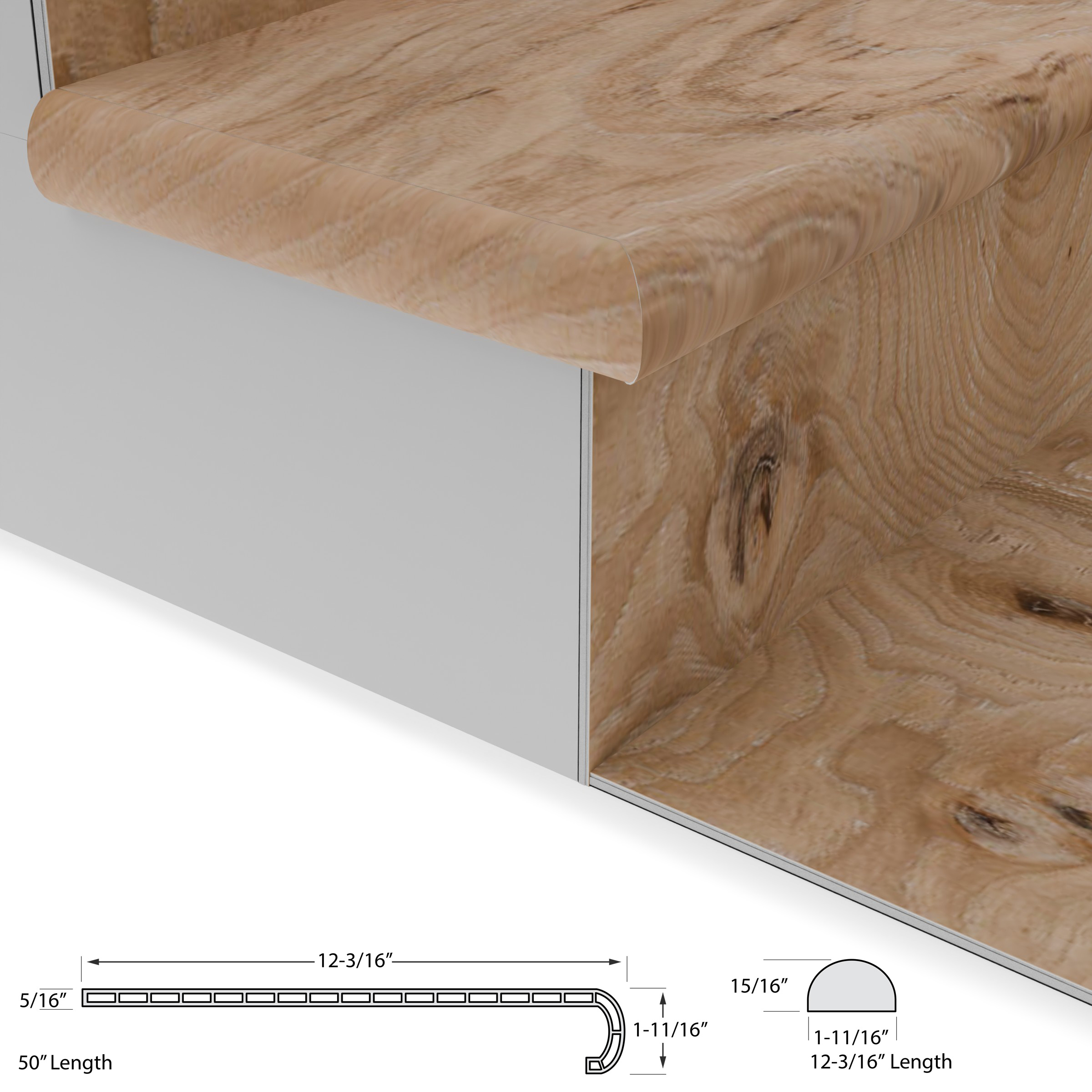 Seaboard Oak Cali Vinyl Stair Tread view 3