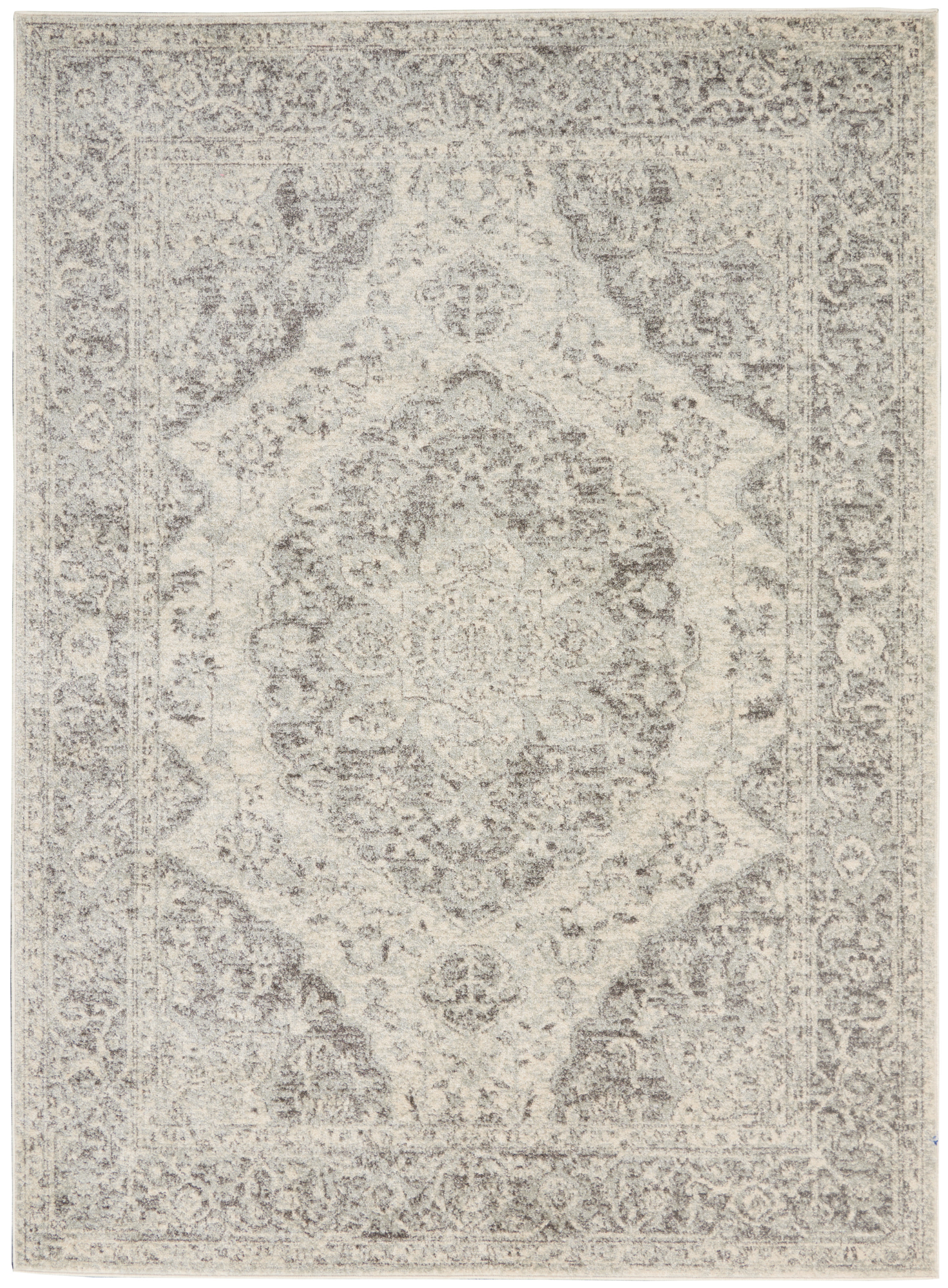 Nourison Tranquil 4' x 6' Ivory Grey Vintage Indoor Rug