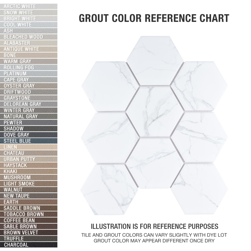 Carrione Super Hex Matte Carrara 10 in. x 11-1/2 in. Porcelain Mosaic Tile