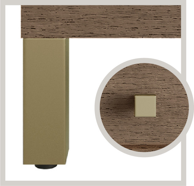 Part: Chicago Knobs and Legs Set for V72" in Champagne Brass
