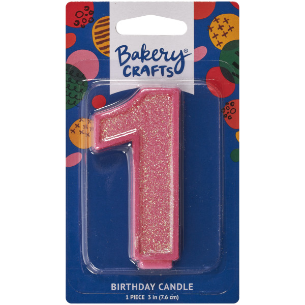1 Glitter Numeral Candles