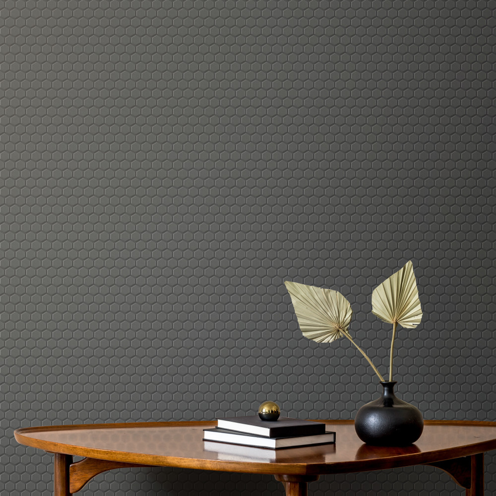 Metropolis 1″ Hex Unglazed Black 10-1/4 in. x 12 in. Porcelain Mosaic Tile