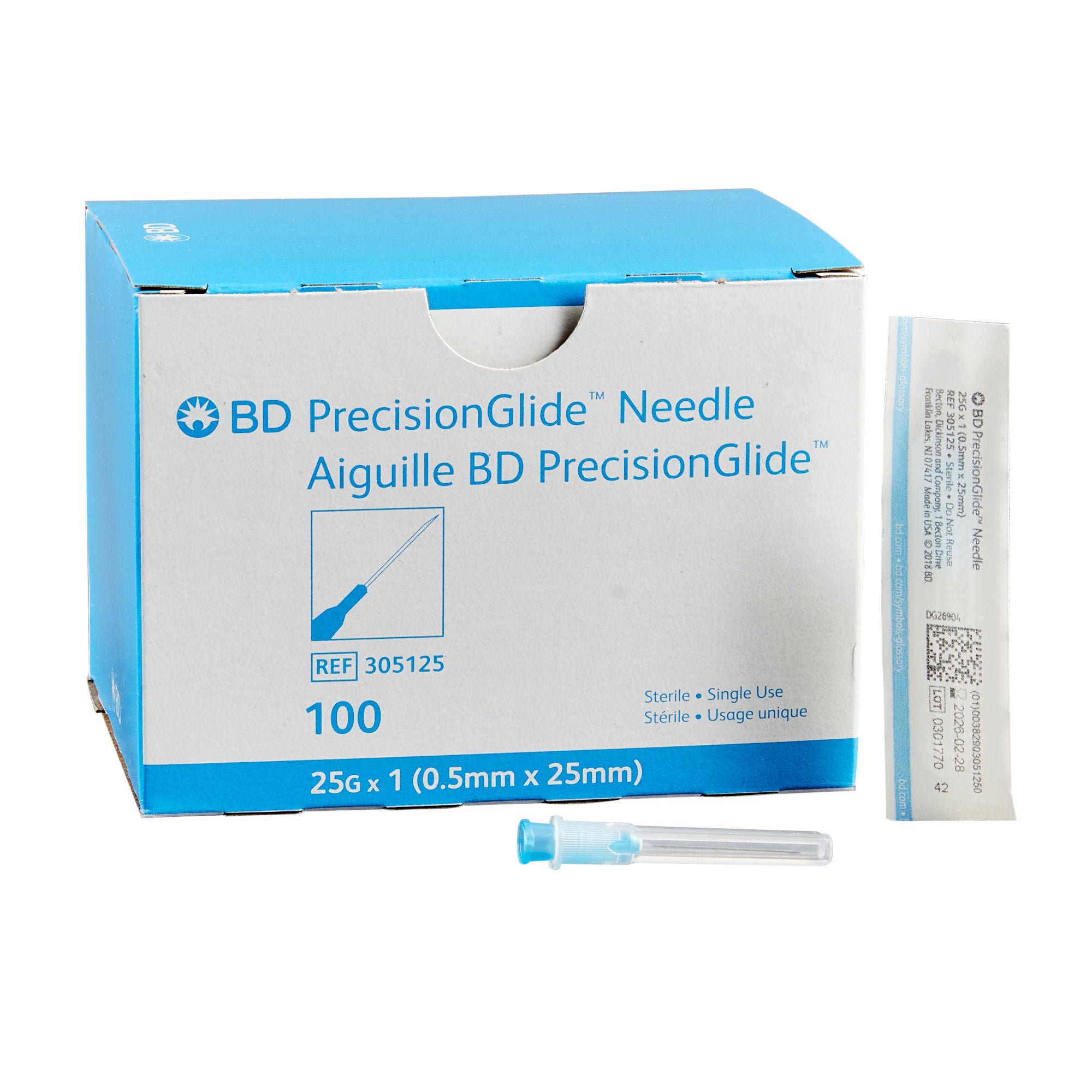 PrecisionGlide™ Hypodermic Needle, 25 Gauge, 5/8 Inch Length
