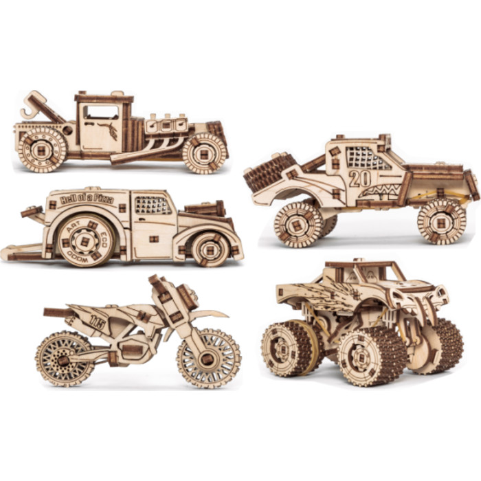Vehicles Set 3D Wooden STEM Construction Kit