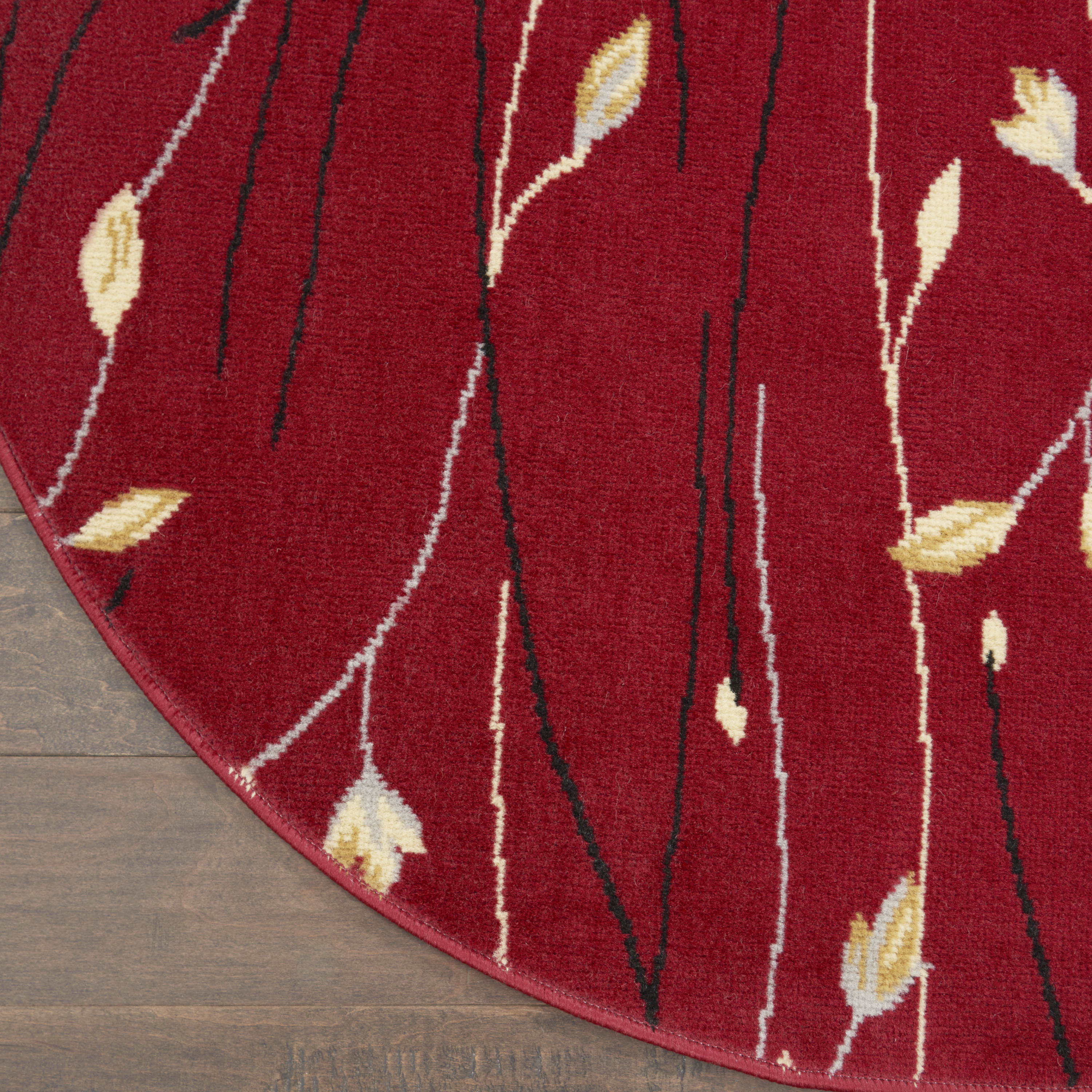 Nourison Grafix 4' x Round Red Contemporary Indoor Rug