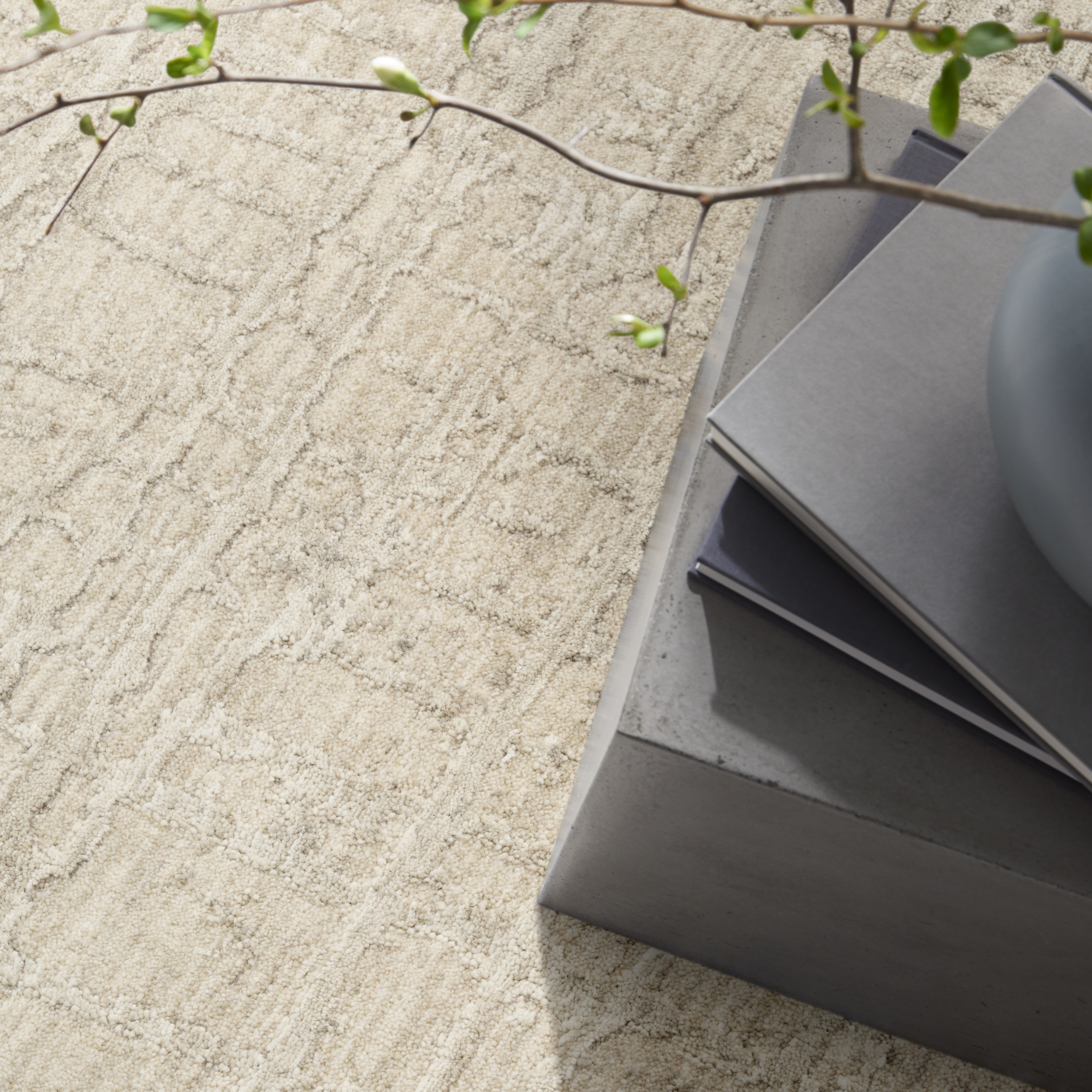 Calvin Klein CK090 Latitude 7'10" x 10'2" Ivory Beige Modern Indoor Rug