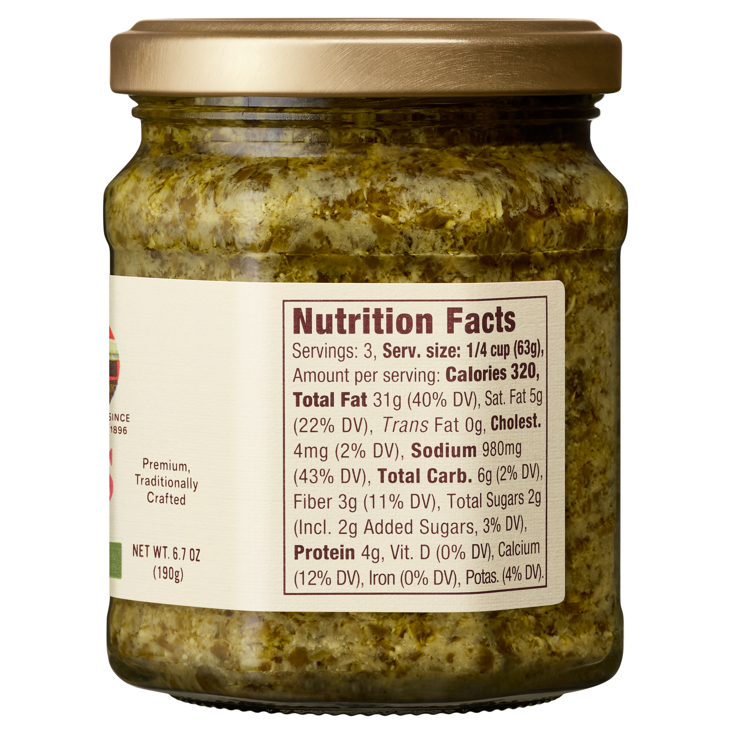 Basil Pesto Sauce, 6.7 oz - Right Image