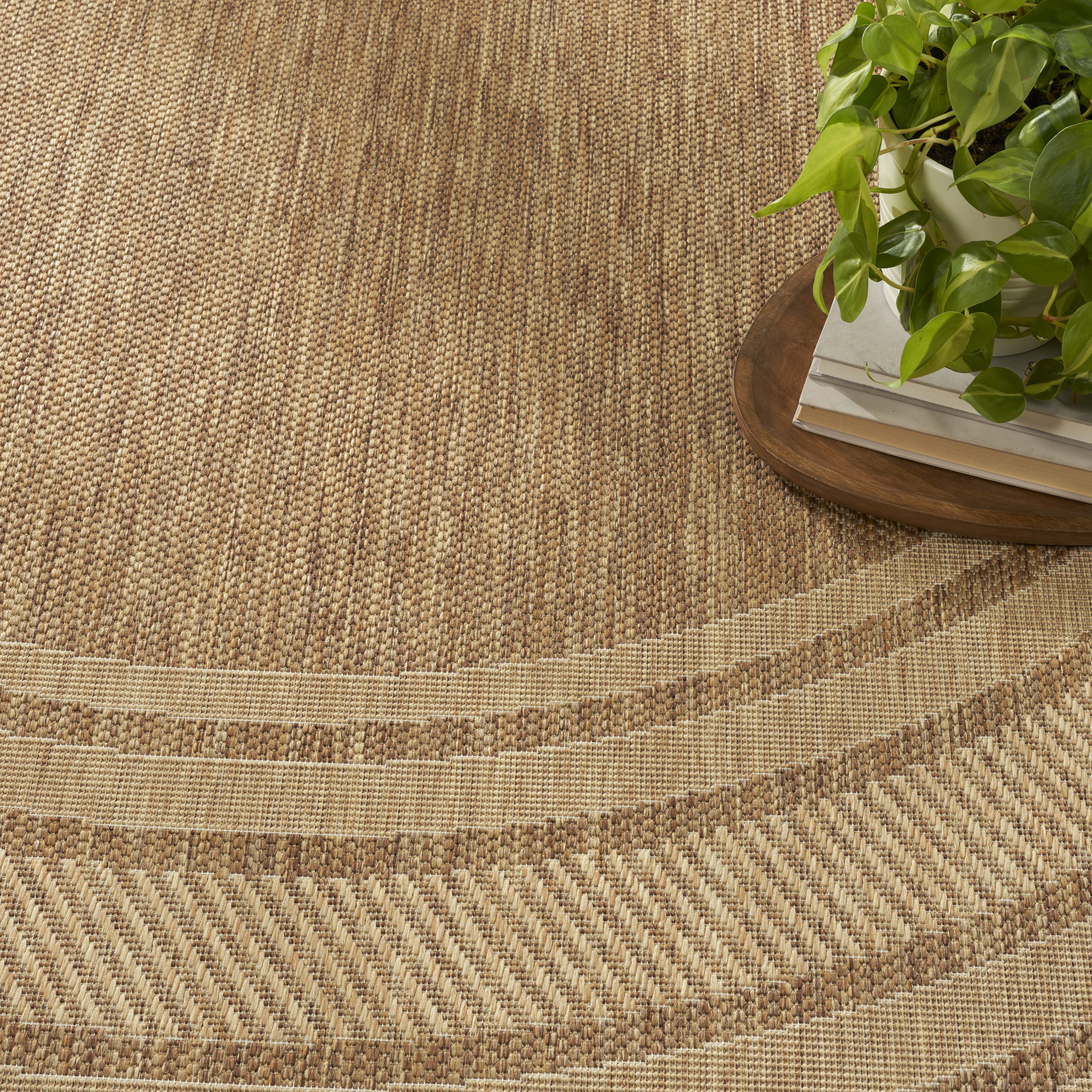 Nourison Horizon Indoor/Outdoor 8' x Round Natural Modern Rug